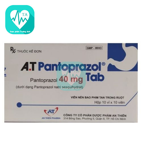 A.T Pantoprazol tab 40mg - Điều trị viêm loét dạ dày, tá tràng