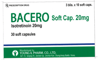 Bacero Soft Cap. 20mg - Thuốc điều trị bệnh da liễu của Korea