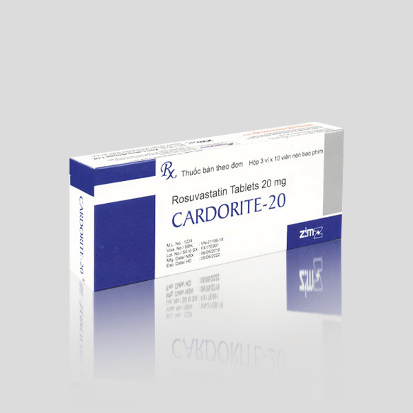 Cardorite - 20 - Thuốc điều trị tăng cholesterol máu nguyên phát của India