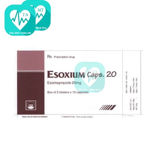 Esoxium Caps. 20 Pymepharco (viên nang) - Thuốc điều trị các bệnh dạ dày, tá tràng 