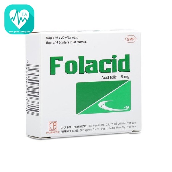 Folacid - Giúp hỗ trợ điều trị thiếu máu đại hồng cầu hiệu quả
