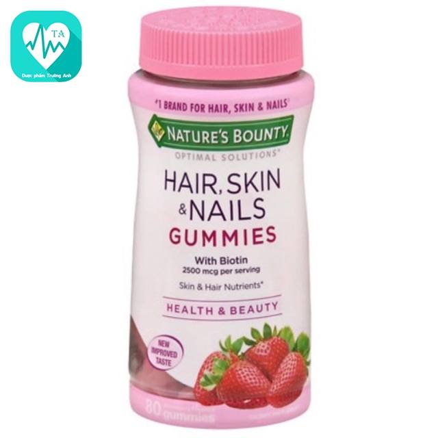 Hair, Skin & Nails Gummies 60 viên (vị dâu) - Giúp làm đẹp da, móng tóc hiệu quả