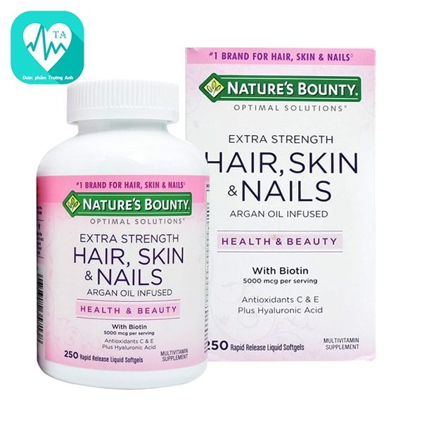 Nature's Bounty Hair Skin & Nails 5000mcg (250 viên) - Viên uống làm đẹp của Mỹ