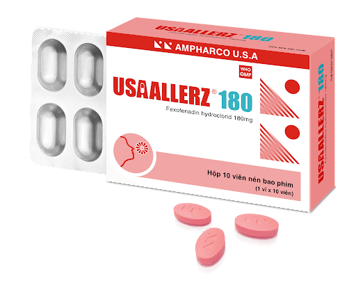 Usaallerz 180mg - Thuốc điều trị viêm mũi dị ứng của Ampharco USA