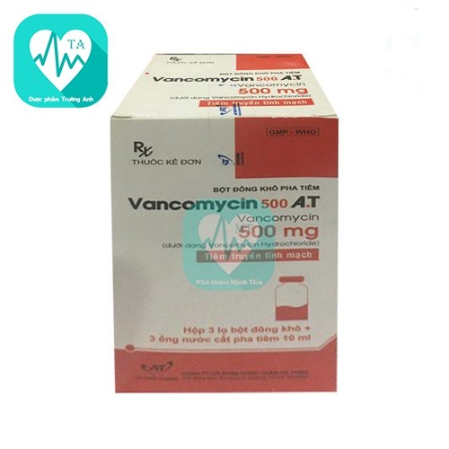 Vancomycin 500 A.T - Thuốc điều trị bệnh nhiễm trùng hiệu quả