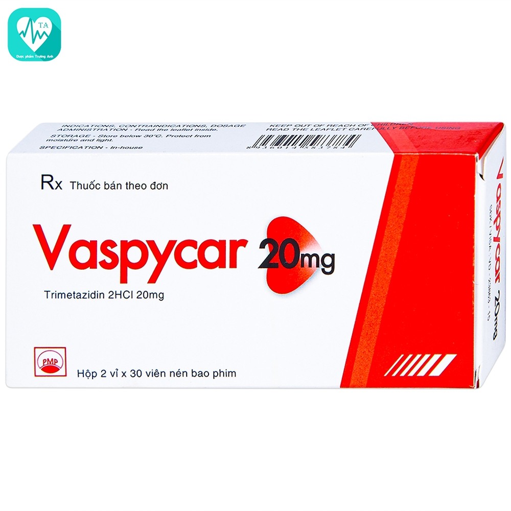 Vaspycar 20mg - Thuốc điều trị đau thắt ngực hiệu quả của Pymepharco