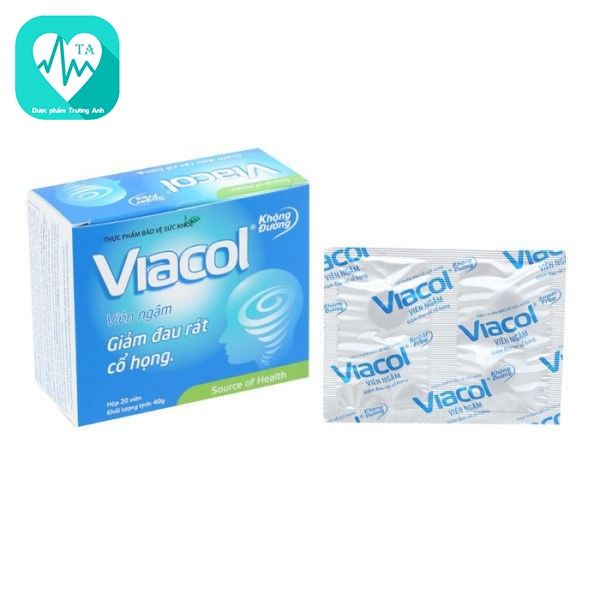 Viacol (không đường) - Viên ngậm giảm đau rát họng