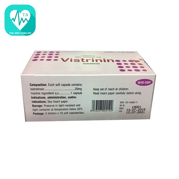 Vistrinin - Thuốc điều trị bệnh trứng cá nặng của Phil Inter Pharma