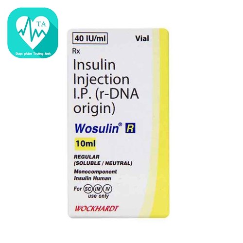 Wosulin R 40 IU/ml 10ml - Thuốc điều trị đái tháo đường của India