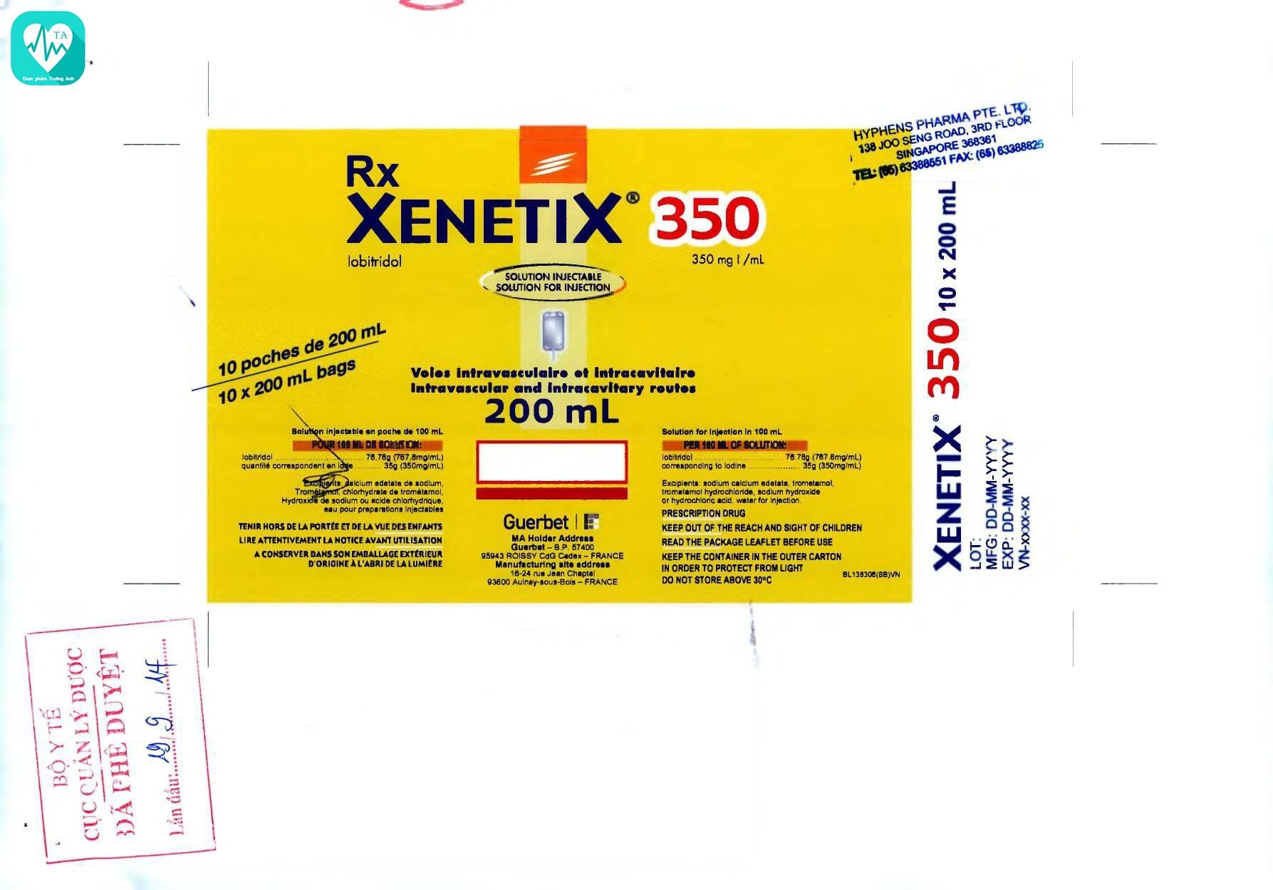 Xenetix 350 (200ml) - Thuốc hỗ trợ chẩn đoán chụp X quang của France
