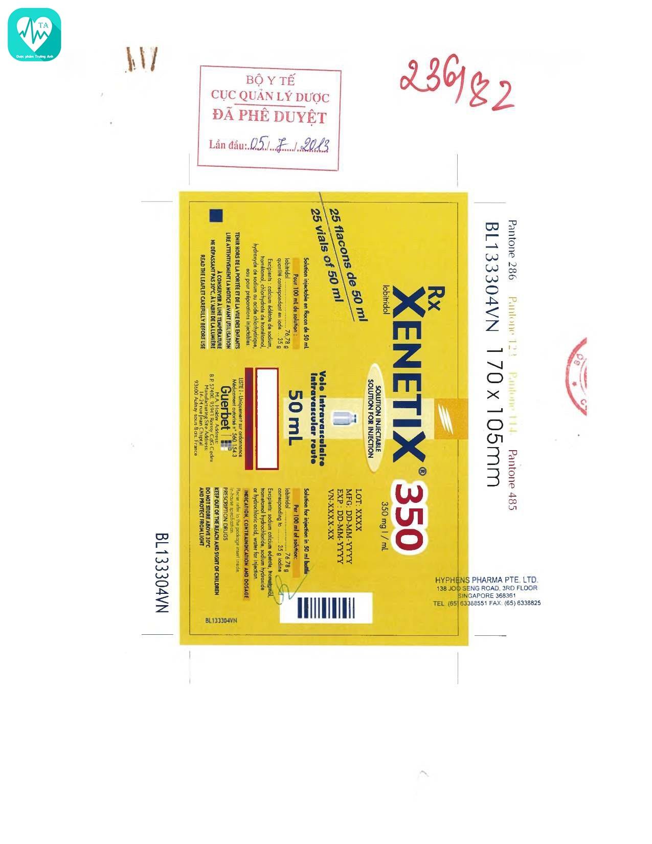 Xenetix 350 (50ml) - Thuốc hỗ trợ chẩn đoán chụp X quang của France